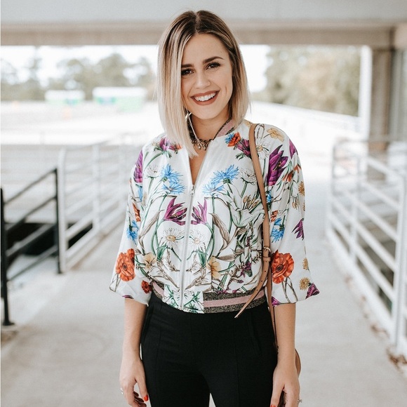 Anthropologie Elevenses Rubie Floral Bomber size S - Picture 2 of 15